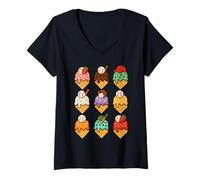 Mujer Cute Dripping Ice Cream Baseball Home Plate Sports Lover Camiseta Cuello V