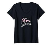 Mujer Cute Engagement Future Mrs Garcia Bachelorette Camiseta Cuello V
