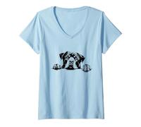 Mujer Cute Funny Retro Vintage Logo Happy Rottweiler Dog Lover Camiseta Cuello V