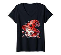 Mujer Cute Gardening Gnome In Ladybug Costume For Grandma Ladybug Camiseta Cuello V