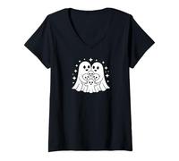 Mujer Cute Ghost Family Halloween Funny Dad Mom Kids Camiseta Cuello V