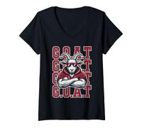 Mujer Cute Goat Fantasy Football Basketball Soccer Commish Champ Camiseta Cuello V