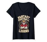 Mujer Cute Goat Fantasy Football Leyenda Juego En King Genius Humor Camiseta Cuello V
