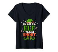 Mujer Cute I’m Not an Elf I’m Just Short Funny Christmas Elf Humor Camiseta Cuello V
