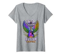 Mujer Cute I Rock The Spectrum Autismo World Dad Advocacy Journey Camiseta Cuello V