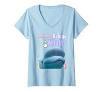 Mujer Cute Just A Girl Who Loves Belugas, Beluga Whale Enthusiast Camiseta Cuello V