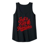 Mujer Cute Just A Girl Who Loves Nebraska, Women's Girls Nebraska Camiseta sin Mangas