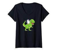 Mujer Cute Kawai Kids Boys Girls Dino Dinosaur Penguin Lover Camiseta Cuello V