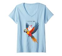 Mujer Cute Little Ghost Riding a Parrot Pet Halloween Kids Toddler Camiseta Cuello V
