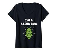 Mujer Cute Little Minimalist Insect Simple I'm a Stink Bug Camiseta Cuello V
