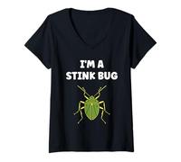 Mujer Cute Little Minimalist Insect Simple I'm a Stink Bug Camiseta Cuello V