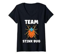 Mujer Cute Little Minimalist Insect Simple Team Stink Bug Camiseta Cuello V