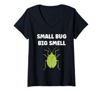 Mujer Cute Little Minimalist Insect Smell Funny Stink Bug Camiseta Cuello V