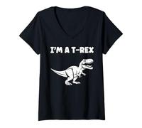 Mujer Cute little minimalist tyrannosaurus dinosaur i'm a t-rex Camiseta Cuello V