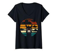 Mujer Cute Llama Alpaca Shirt Retro 80s Style Tshirt Gift Camiseta Cuello V