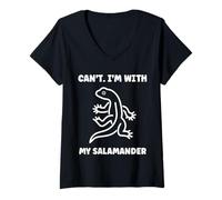 Mujer Cute Minimalist Salamanders Simple Can't with my Salamander Camiseta Cuello V