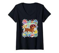 Mujer Cute More Weenies Less Meanies, Divertido Amante de los Perros Salchicha Camiseta Cuello V