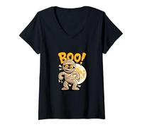 Mujer Cute Mummy Halloween - Funny Boo Spooky Costume tee para niños Camiseta Cuello V