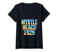 Mujer Cute Myrtle Beach 2026 Vacay Travel Vacation Mamá Hija Camiseta Cuello V
