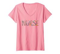 Mujer Cute Nurse Life Squad Cottagecore NP ER ICU Camp Rehabilitación Peds Camiseta Cuello V