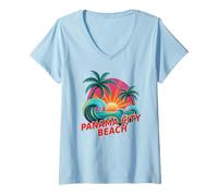 Mujer Cute Panama City Beach Besties Vacaciones Playa BFF Crew Camiseta Cuello V