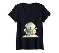 Mujer Cute Polar Bear Wildlife Zoo Animal Lover Nature Camiseta Cuello V