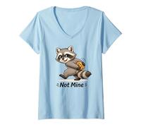Mujer Cute Raccoon with Cookie Playful Not Mine Camiseta Cuello V