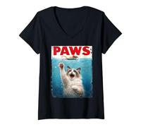 Mujer Cute Ragdoll Cat Paws Parody - Humor de Meme de Gato para Amantes de los Gatos Camiseta Cuello V