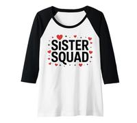 Mujer Cute Sister Squad Matching Sisters Party Reunion Girls Women Camiseta Manga Raglan
