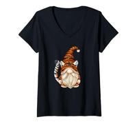 Mujer Cute Tiger Decor For Tiger Dad with Funny Grandpa GNOME Camiseta Cuello V