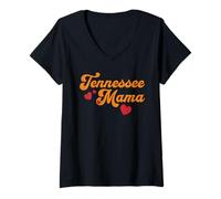Mujer Cute Vintage Tennessee Mama with Heart, Women's Camiseta Cuello V
