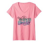 Mujer Cute Wellness Director Squad P.E Entrenador de Entrenamiento de Terapia de Gimnasio Camiseta Cuello V