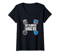 Mujer Cybersecurity I Don't Fix Computers I Manage Risk Camiseta Cuello V