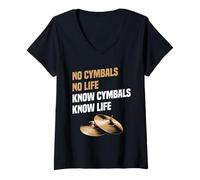 Mujer Cymbals Marching Band Know Life Baterista Percusionista Camiseta Cuello V