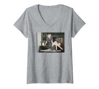 Mujer Cyndi Lauper Singer en Reino Unido promocionando I Drive All Night Camiseta Cuello V