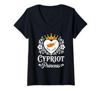 Mujer Cypriot Princess Cyprus Flag Proud Cypriot Girl Camiseta Cuello V