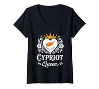 Mujer Cypriot Queen Cyprus Flag Proud Cypriot Woman Camiseta Cuello V