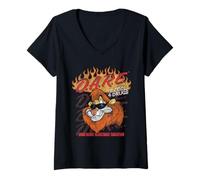 Mujer D.A.R.E. America 2 Cool 4 Drugs Flame Logo Daren PSA Camiseta Cuello V