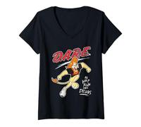 Mujer D.A.R.E. Daren Keep Kids Off Drugs Chalk Writing 90's PSA Camiseta Cuello V