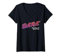 Mujer D.A.R.E. Too Cool to Be a Fool Retro 90's Anti-Drug PSA Camiseta Cuello V