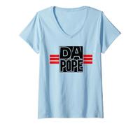 Mujer Da Pope Minimalista Humor Religioso Cultura Pop Divertida Camiseta Cuello V