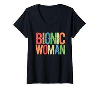 Mujer Da rienda suelta a tu Cyborg interior con nuestro diseño Bionic Women Camiseta Cuello V