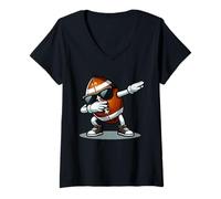 Mujer Dabbing American Football USA Fans Funny Dab Dance Camiseta Cuello V