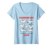 Mujer Dachshund Dad Club: La Vida es Mejor con Doxies Camiseta Cuello V