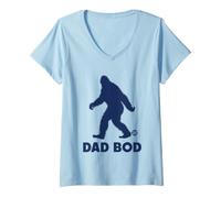 Mujer Dad BOD Bigfoot Funny Dad Camiseta Cuello V