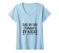 Mujer Dad by Day Gamer by Night Epic Designs Every Gamer Will Love Camiseta Cuello V