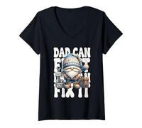 Mujer Dad Can Fix It Handyman GNOME Grandpa with Craftsman Tools Camiseta Cuello V