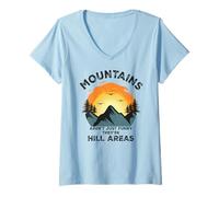 Mujer Dad Joke Word Pun Mountains Aren't Funny They're Hill Areas Camiseta Cuello V