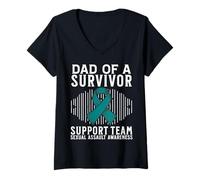 Mujer Dad of a Survivor Sexual Assault Awareness Gifts Matching Camiseta Cuello V