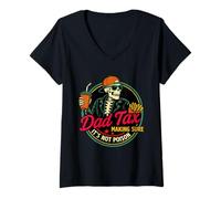Mujer Dad Tax Asegurándose de que no sea veneno Humor Divertido Día del Padre Camiseta Cuello V